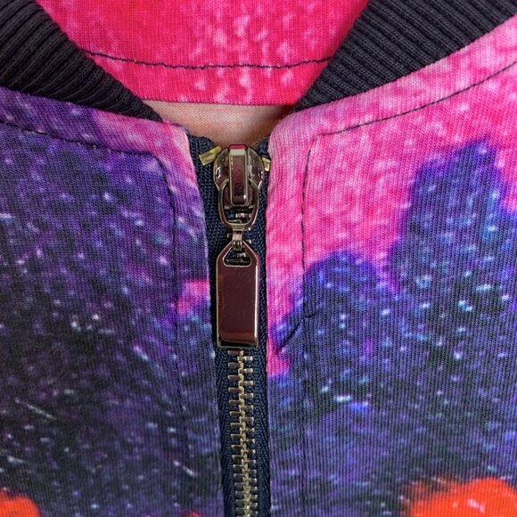 Simply Art By Dolcezza Womens M Jacket Stretch Abstract Print Zip Up Boho Pocket - Picture 5 of 12